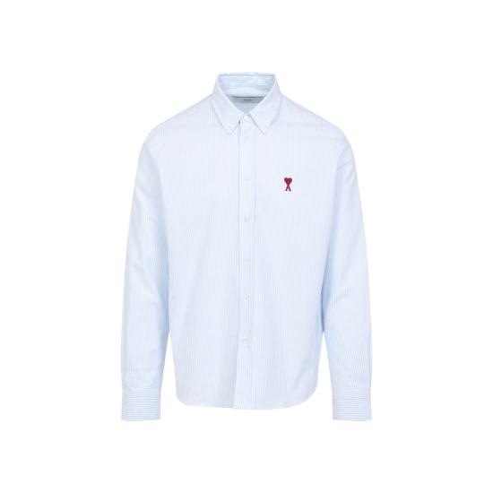 25FW 아미 ADC버튼 다운 셔츠 BFUSH063CO0087475 SKY BLUE NATURAL WHITE DOM - AMI