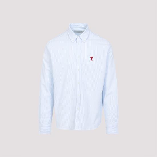 25FW 아미 ADC버튼 다운 셔츠 BFUSH063CO0087475 SKY BLUE NATURAL WHITE DOM - AMI