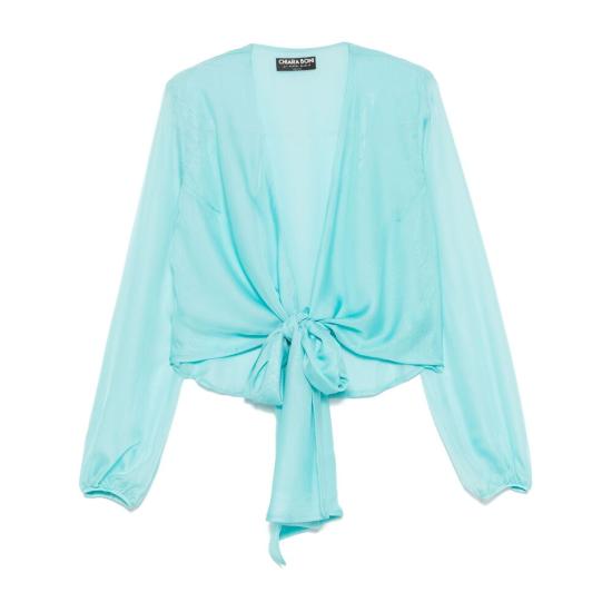 25SS 키아라보니 블라우스 TAKAO CHIFFON 550 BLUE