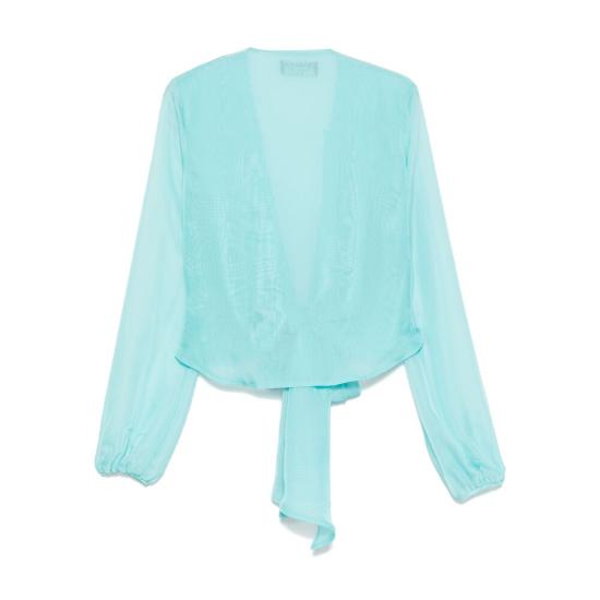 25SS 키아라보니 블라우스 TAKAO CHIFFON 550 BLUE - CHIARA BONI