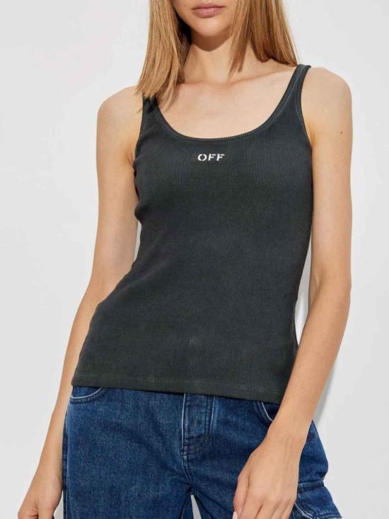 오프화이트 민소매 티셔츠 OWAD072F24JER0010701 Grey - OFF WHITE