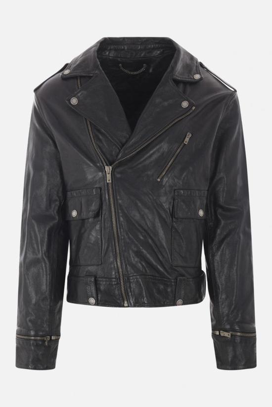 25SS 골든구스 가죽 자켓 GMP02258P00119590100 Black