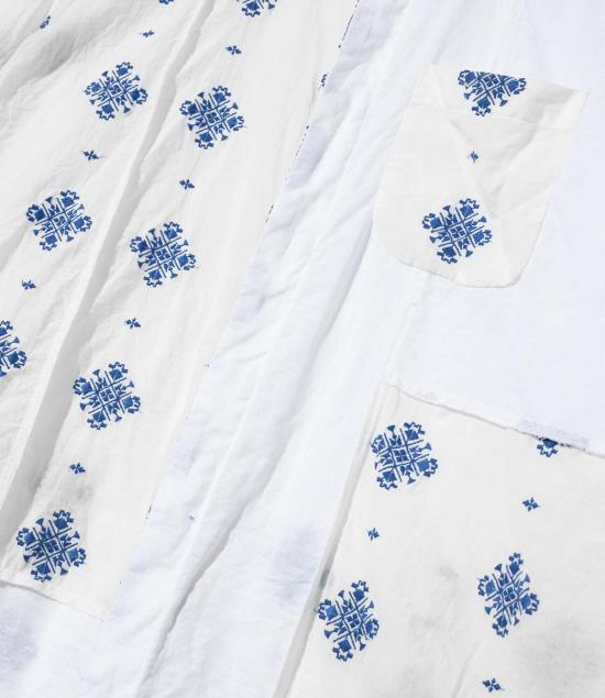  엔지니어드가먼츠 긴팔 셔츠 Engineered Garments Cp 콤보 숏 칼라  화이트 크레스트 자수 시트 - ENGINEERED GARMENTS