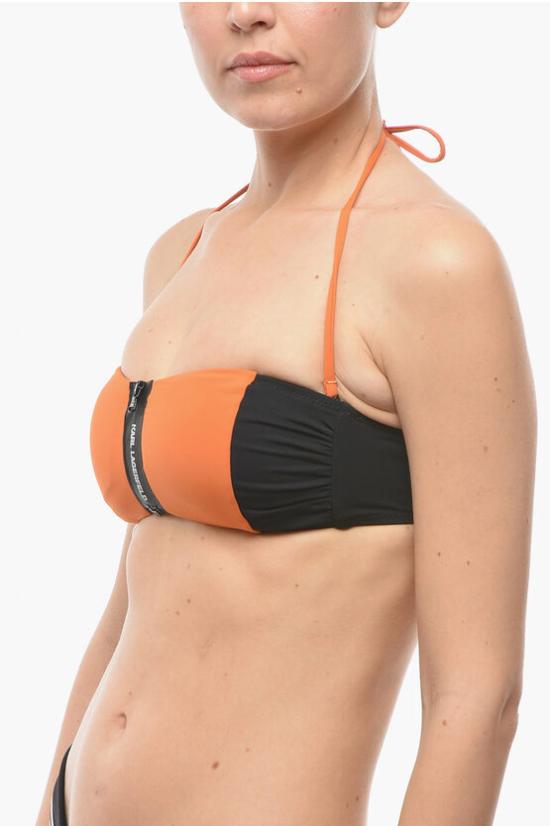  칼라거펠트 비키니 수영복 KL22WTP08 ORANGE Arancio Nero - KARL LAGERFELD