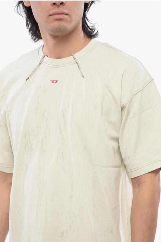  디젤 반팔 티셔츠 A12364 0WGAS 141A Beige - DIESEL