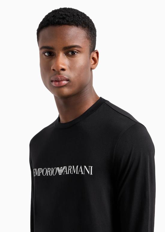 24FW 엠포리오 아르마니 긴팔 티셔츠 8N1TN8 1JPZZ 0021 Nero logo - EMPORIO ARMANI