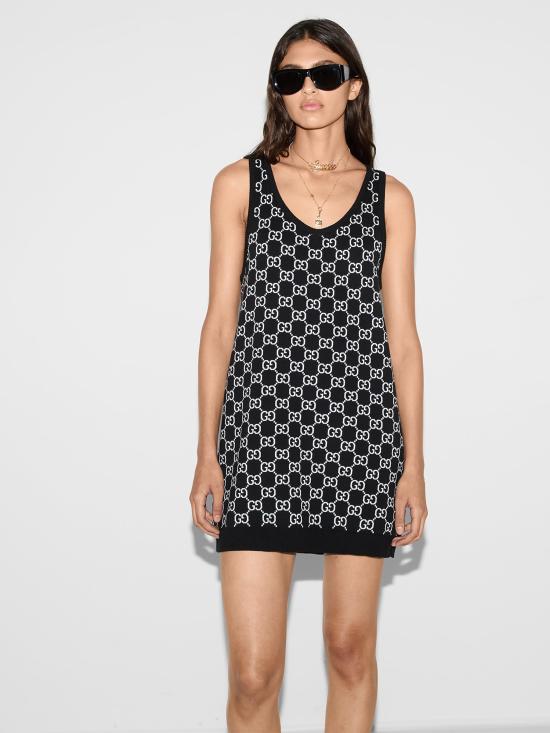 25SS 구찌 미디 원피스 786403XKD8T 1070 Black - GUCCI