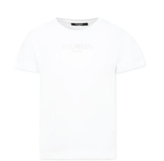 25SS [키즈] 발망 티셔츠 BW8A81 Z0082100 White - BALMAIN