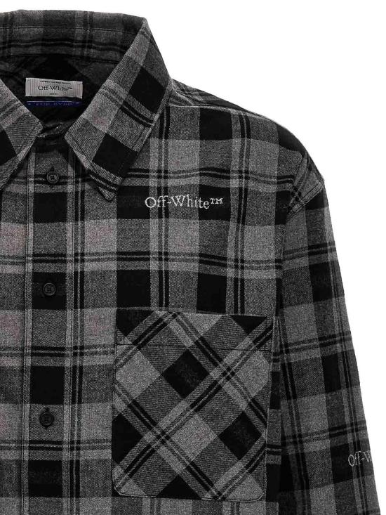 24FW 오프화이트 긴팔 셔츠 OMGE030C99FAB0010800 Grey - OFF WHITE