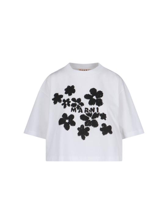 25SS 마르니 반팔 티셔츠 THJE0333P4 USCX40 D1W01 White