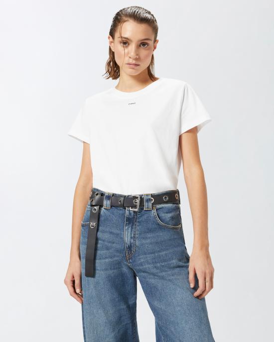  핑코 반팔 티셔츠 100373A228 Z04 Bianco brill - PINKO