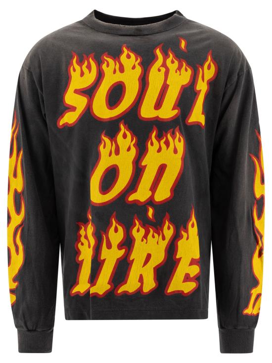 24FW 세인트 미카엘 긴팔 티셔츠 SM YS1 0000 012BLACK Black