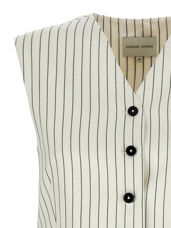25SS 루루 스튜디오 베스트 VANUAIVORY BLACK STRIPES WHITE - LOULOU STUDIO