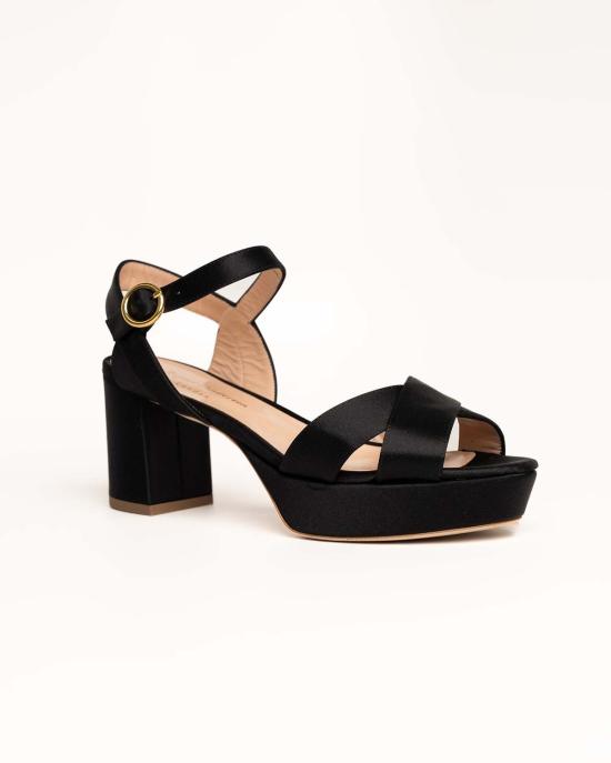  루퍼트샌더슨 샌들 루퍼트 샌더슨 데이드레 플랫폼 슈즈 블랙 새틴 - RUPERT SANDERSON