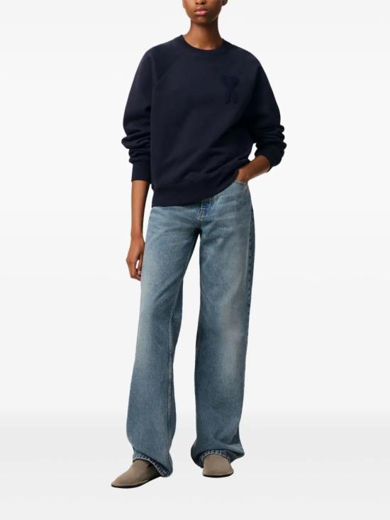  아미 긴팔 티셔츠 E25USW055747 navy - AMI