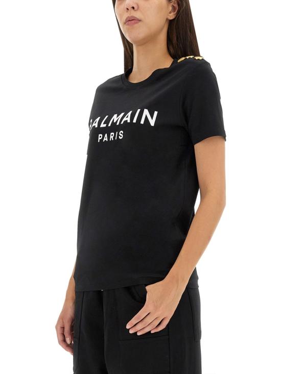 26SS 발망 파리 프린트 티셔츠 BF1EF005BB02 EAB DOM - BALMAIN