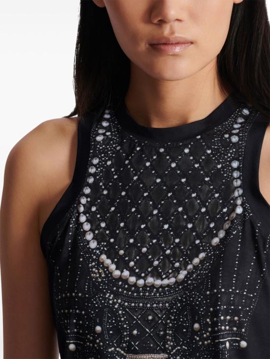  발망 민소매 티셔츠 EF1EB045GE48 black - BALMAIN