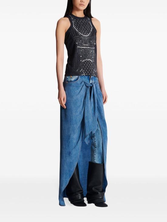  발망 민소매 티셔츠 EF1EB045GE48 black - BALMAIN