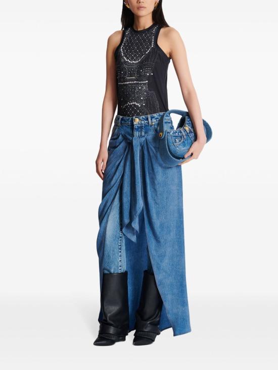  발망 민소매 티셔츠 EF1EB045GE48 black - BALMAIN