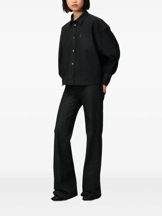  아미 긴팔 셔츠 E25SPUSH143DE0004 black - AMI