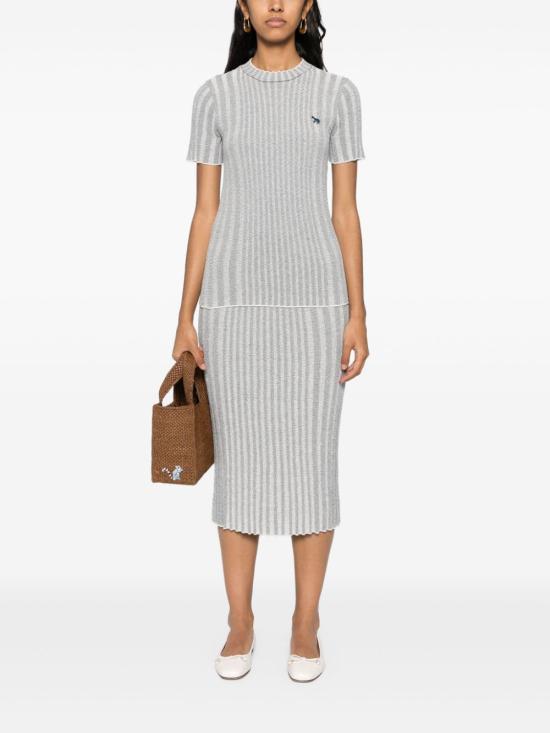  메종키츠네 미디 스커트 MW01510KT1104 blue - MAISON KITSUNE