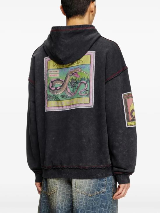  디젤 후드 티셔츠 P014690SPBN black - DIESEL