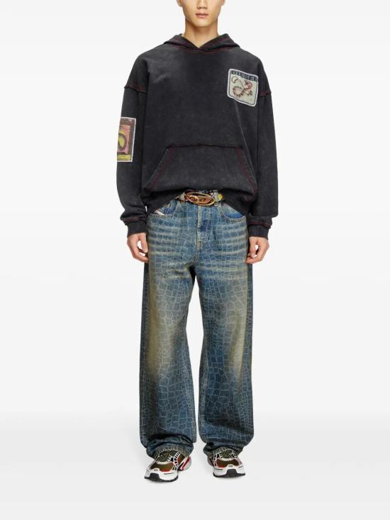  디젤 후드 티셔츠 P014690SPBN black - DIESEL