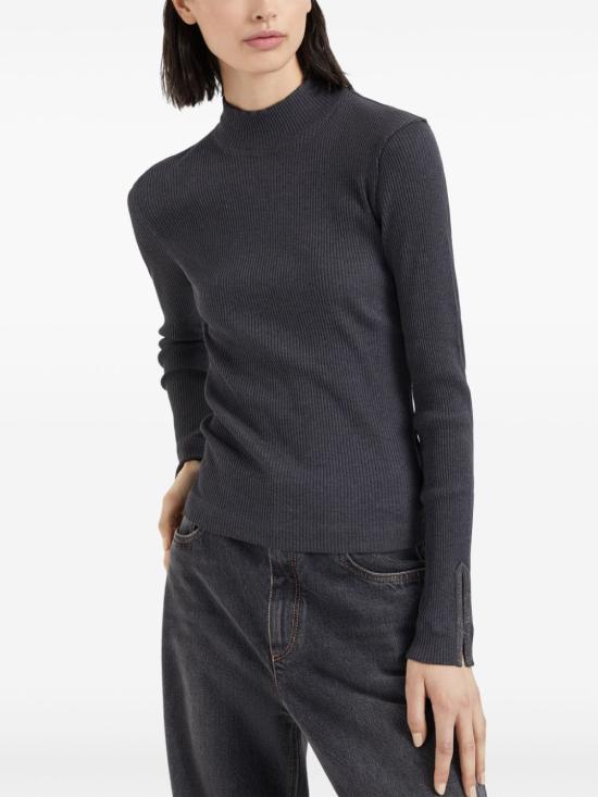  브루넬로 쿠치넬리 긴팔 티셔츠 MH990BC704C390 anthracite - BRUNELLO CUCINELLI