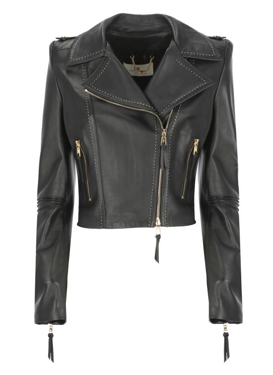 25SS 엘리자베타프랜치 가죽 자켓 GD47Z51E2 110 Black