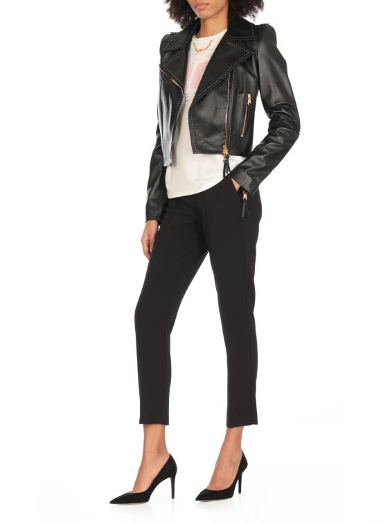 25SS 엘리자베타프랜치 가죽 자켓 GD47Z51E2 110 Black - ELISABETTA FRANCHI