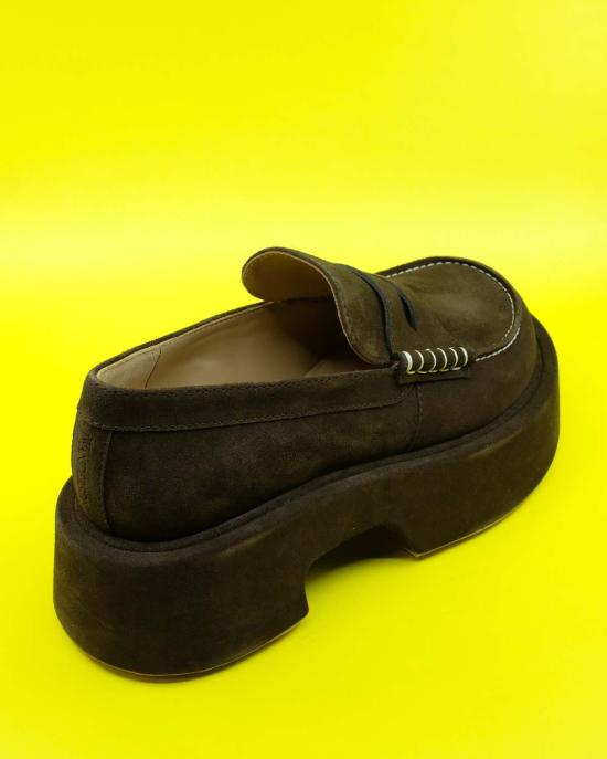  JW앤더슨 로퍼 JW 앤더슨 스웨이드 플랫폼 모카신 브라운 - JW ANDERSON