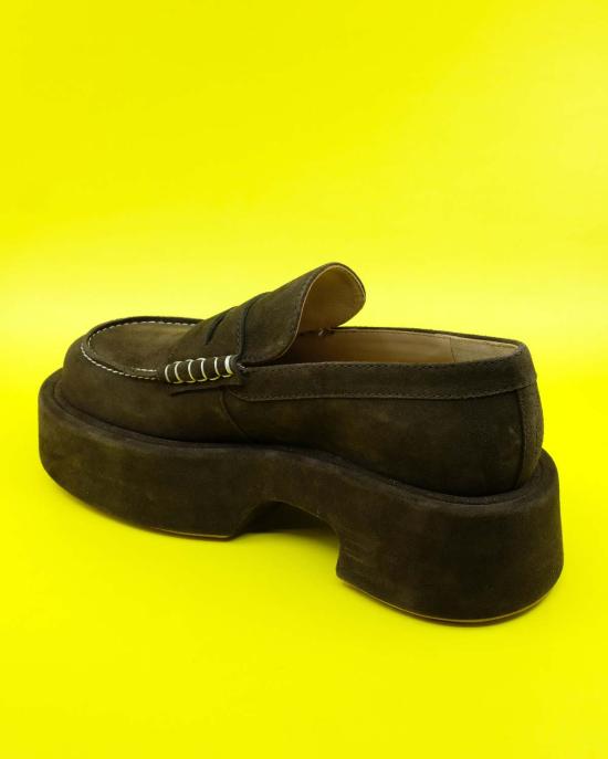  JW앤더슨 로퍼 JW 앤더슨 스웨이드 플랫폼 모카신 브라운 - JW ANDERSON