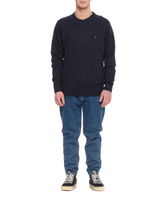 26SS 타미힐피거 스웨터 토미 힐피거 남성용 코튼 캐시미어 풀오버 MW0MW28046 DW5 - TOMMY HILFIGER