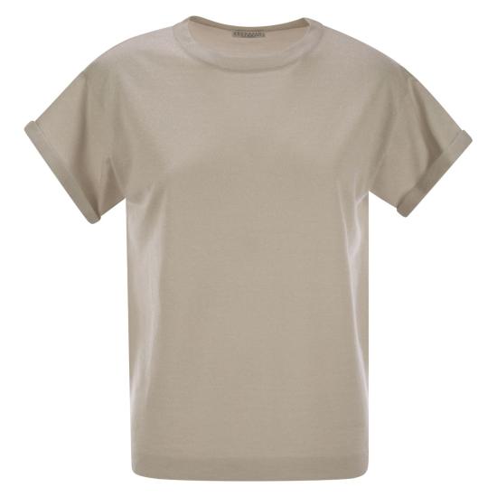  브루넬로 쿠치넬리 스파클링 캐시미어 실크 니트 티셔츠 M41810000 ICE