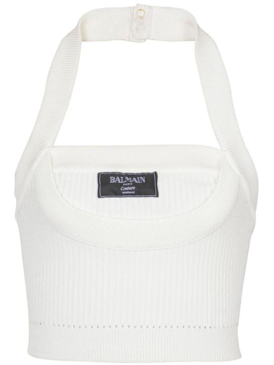 25SS 발망 민소매 티셔츠 EF1AA380KI10 0FA White