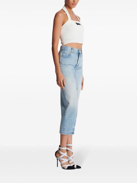 25SS 발망 민소매 티셔츠 EF1AA380KI10 0FA White - BALMAIN