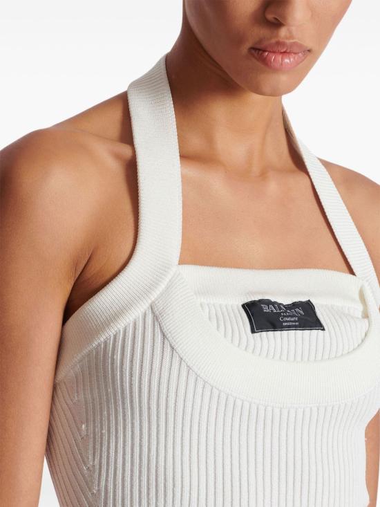 25SS 발망 민소매 티셔츠 EF1AA380KI10 0FA White - BALMAIN