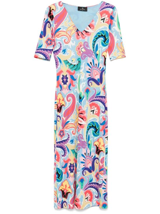 25SS 에트로 미디 원피스 WRHA0145 99IAD11X0887 Clear Blue