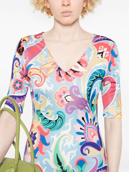 25SS 에트로 미디 원피스 WRHA0145 99IAD11X0887 Clear Blue - ETRO