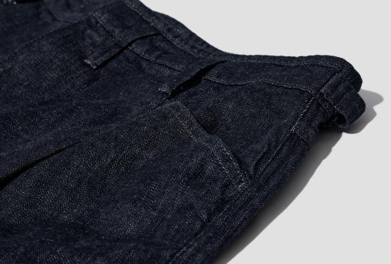 25SS 르메르 데님 팬츠 플리츠 작업복 팬츠 - 헤비 인디고 데님 PA1201 LD068 블루 - LEMAIRE