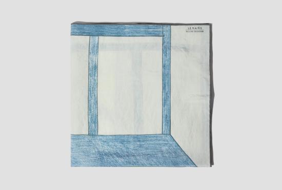 25SS 르메르 머플러/스카프 실크 스퀘어 60 블루 체어 - 드라이 실크 블루 체어 AC1223 LF1423 그린 - LEMAIRE