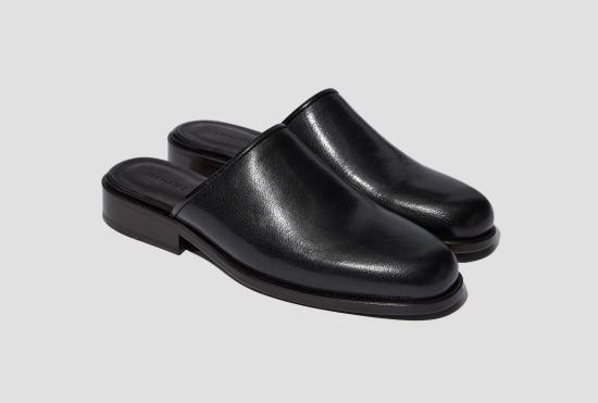 25SS 르메르 슈즈 스퀘어 뮬 - 샤이니 레더 FO0033 LL0042 블랙