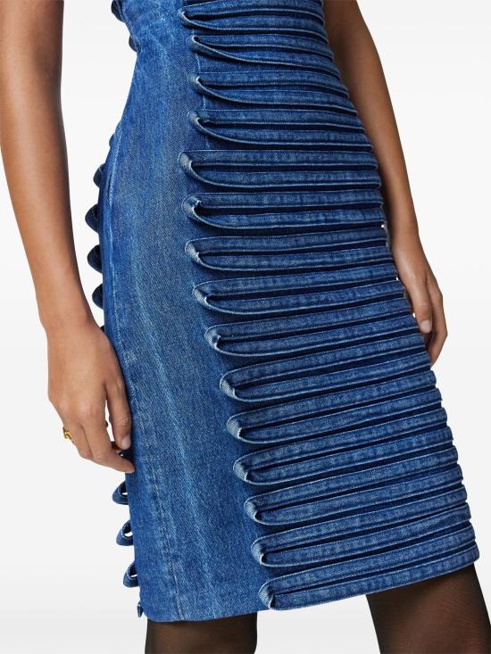 25SS 베르사체 미디 원피스 10186751A13346 1D800 Blue - VERSACE