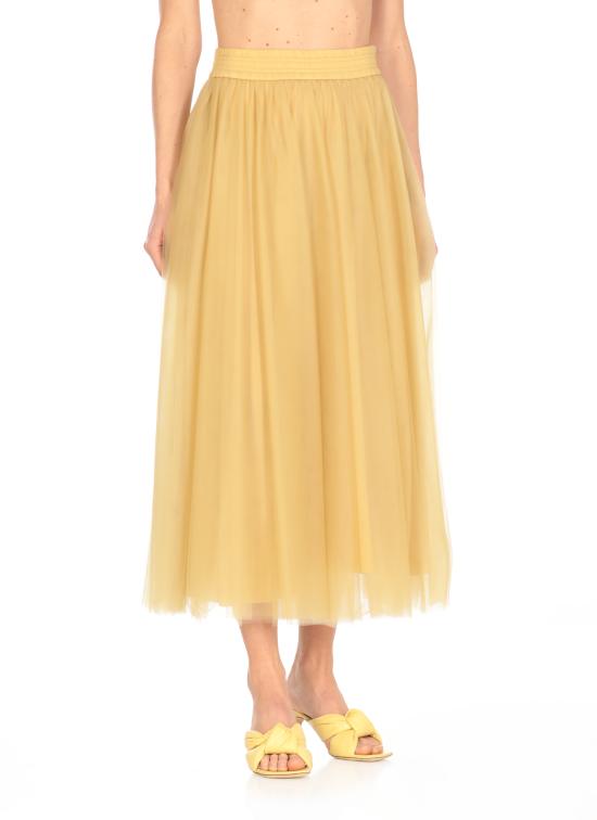 25SS 파비아나 필리피 미디 스커트 GND265F367 L186778 Yellow - FABIANA FILIPPI