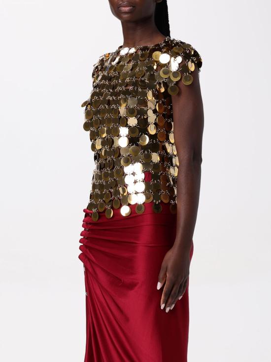 26SS 파코라반 민소매 티셔츠 19AITO010PS0133 P710 Gold - PACO RABANNE