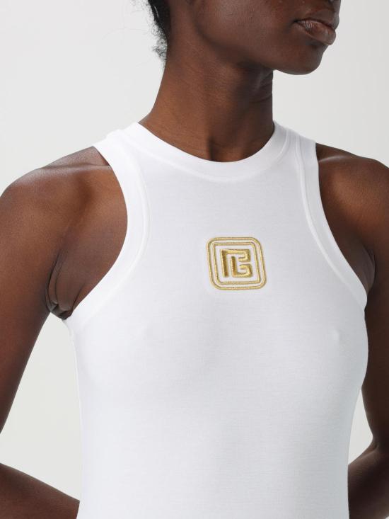 25FW 발망 민소매 티셔츠 DF1EB045BC49 GAD White - BALMAIN