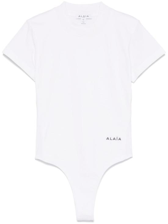 25SS 알라이아 반팔 티셔츠 AA9B0354J065A 000 WHITE