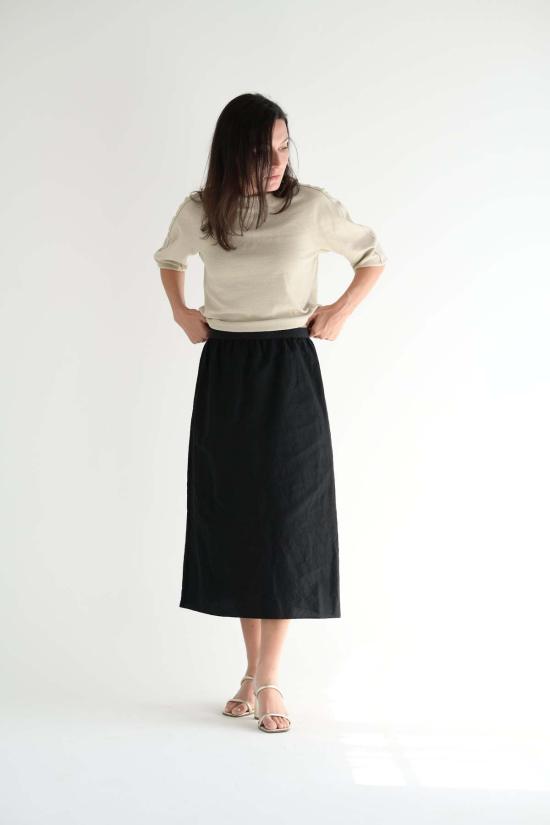  소피 드후레 미디 스커트 소피 도르 소 스커트 블랙 - SOFIE D'HOORE