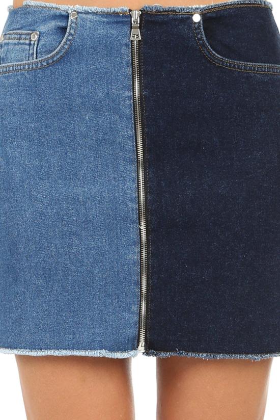  코튼 시티즌 데님 스커트 미니 지퍼 스커트 머서/멜로즈 - COTTON CITIZEN