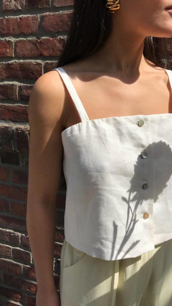  코코볼로 민소매 티셔츠 웨이버리 탱크 아이보리